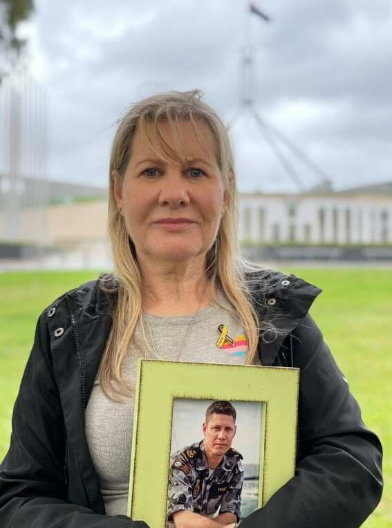Julie-Ann Finney outside Parliament House in Canberra