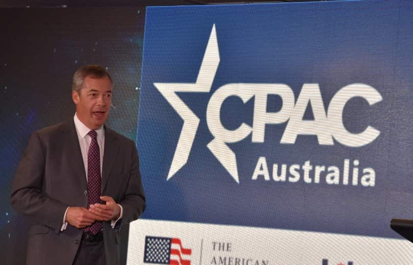 Nigel Farage at CPAC in Sydney.