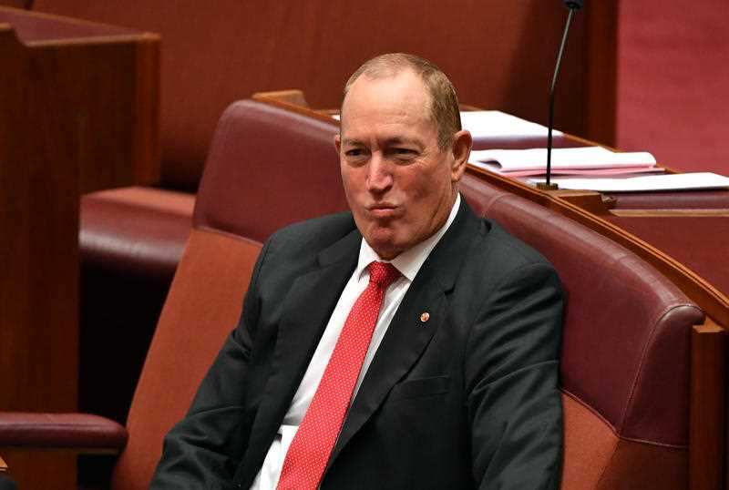 Fraser Anning in the Senate on Wednesday.
