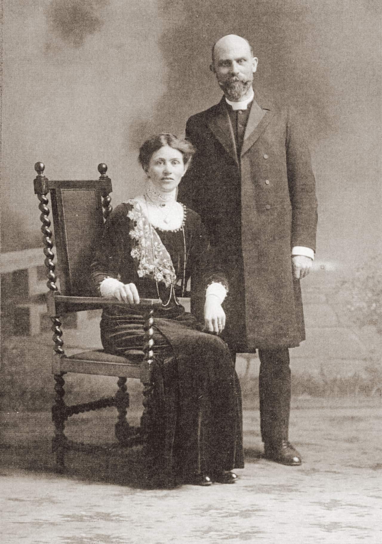 A wedding photo of James Mackenzie and his wife Mary Kelly