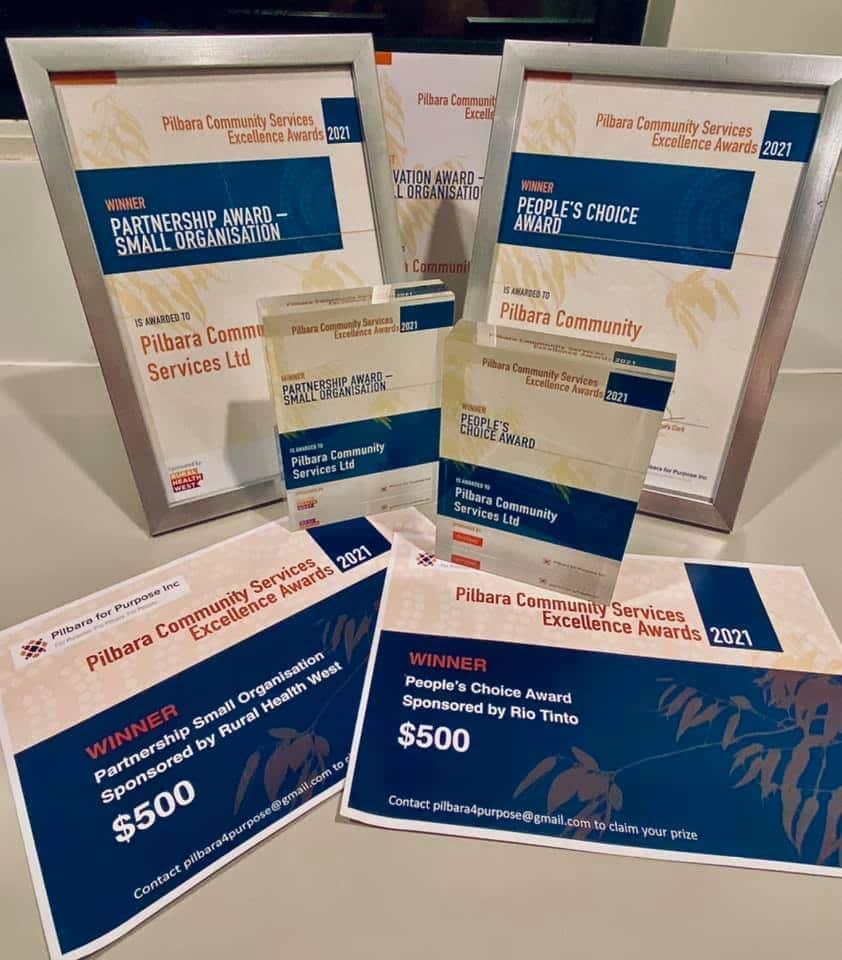 People’s Choice and Partnership Award for 2021 at the Pilbara Community Services Excellence Awards