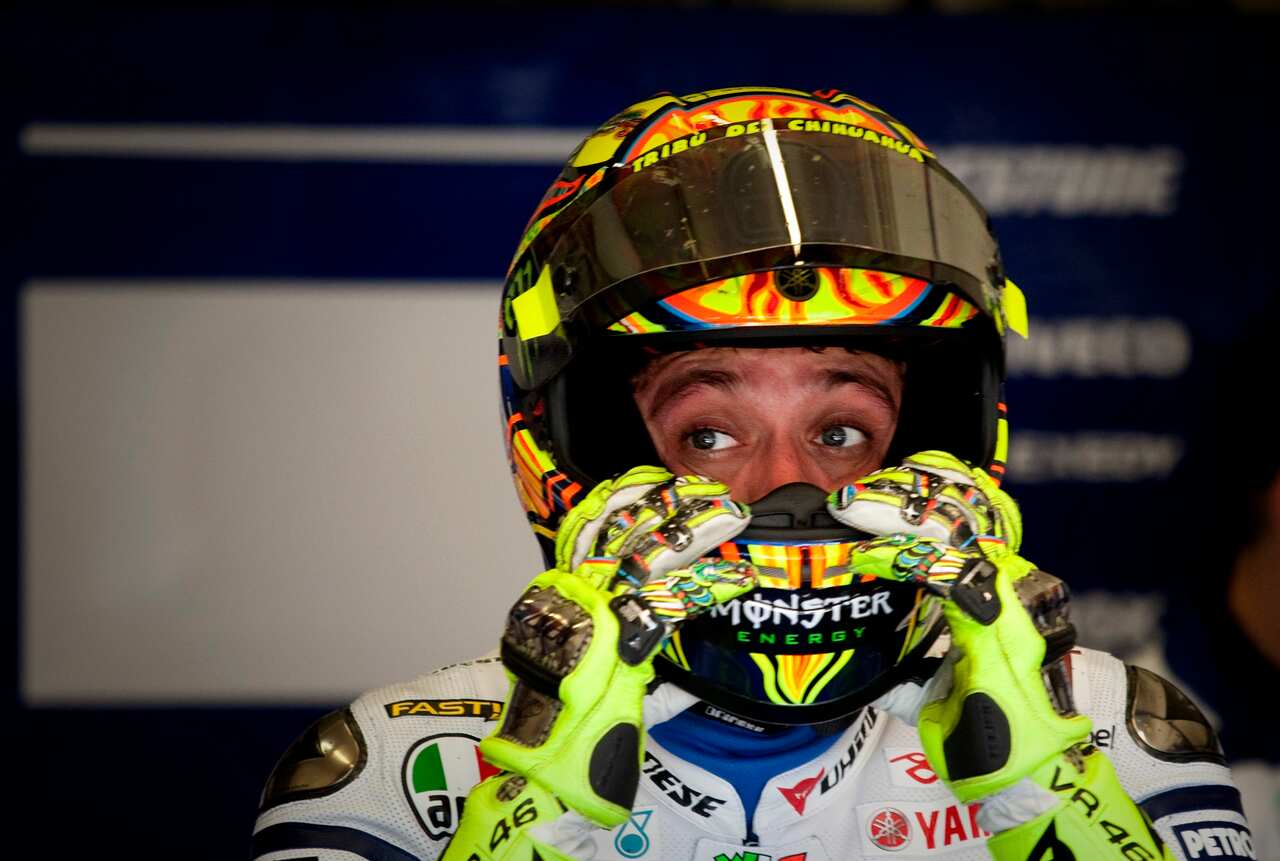 Valentino Rossi prima di una gara a Jerez de la Frontera nel 2010