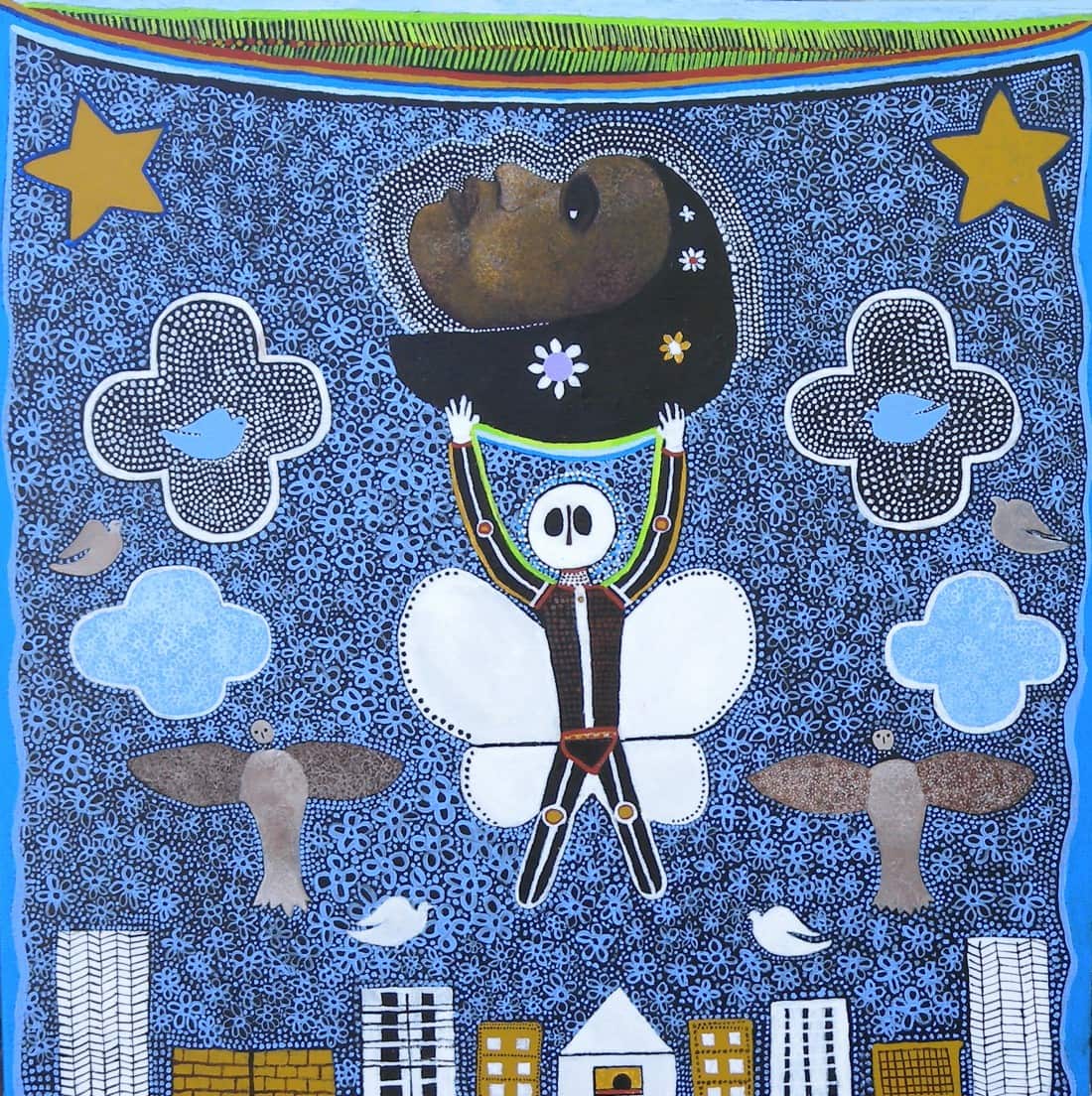 Supplied undated image obtained Friday, Oct. 18, 2013 of the late South Australian artist Trevor Nickolls's artwork Metamorphosis, which has won the 62nd Blake Prize. It is the first time in the history of the Blake that the prize has been given posthumou