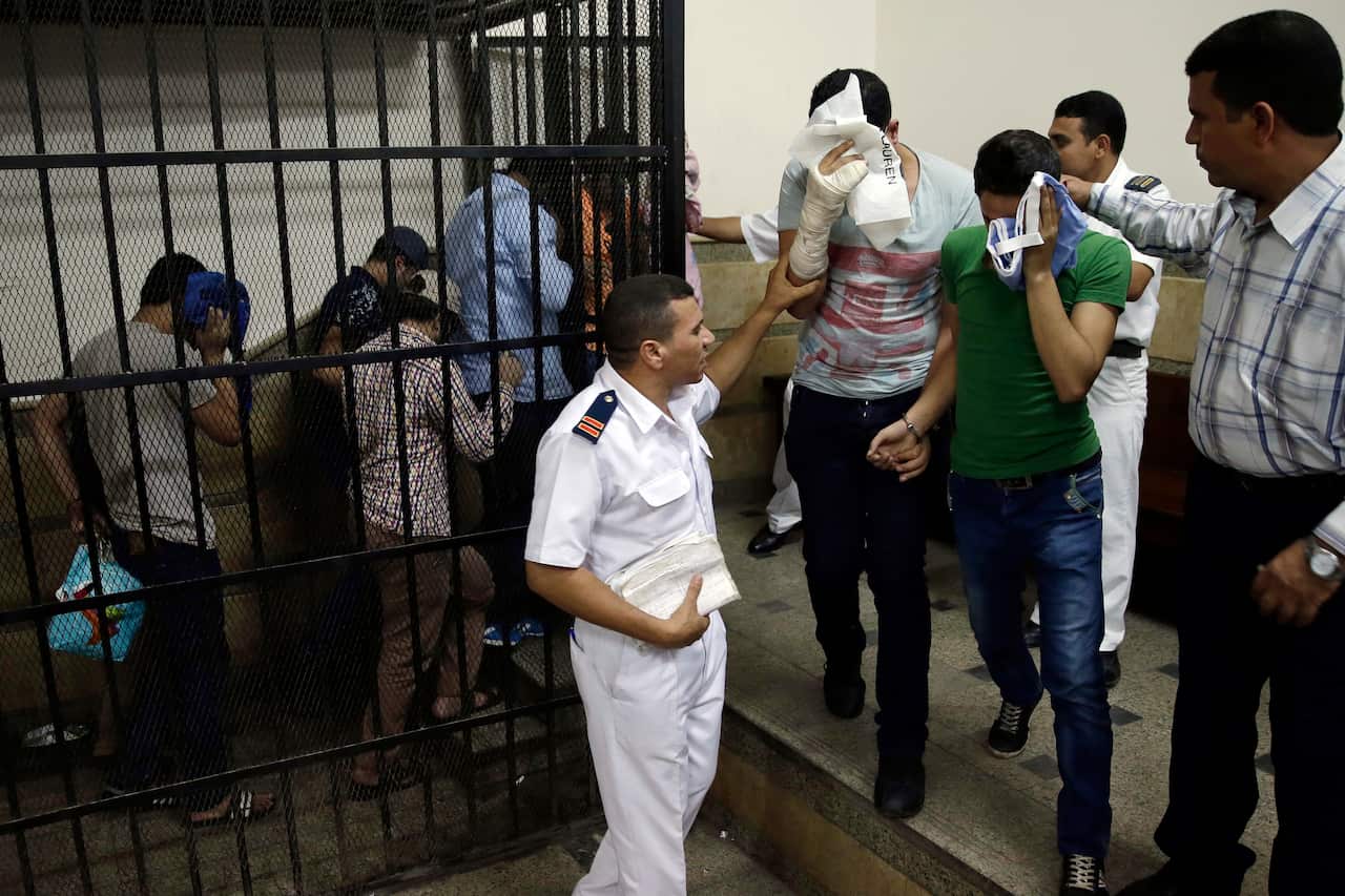 In 2014, eight Egyptian men convicted for "inciting debauchery" following their appearance in a video of an alleged same-sex wedding.