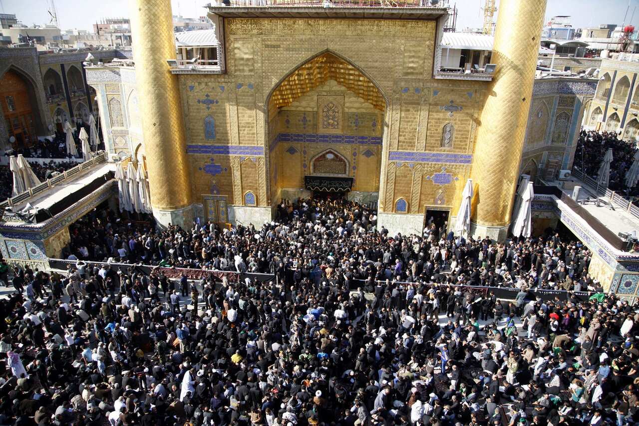 Iraqi Shiite pilgrims gather at the shrine of Imam Ali in the holy city of Najaf