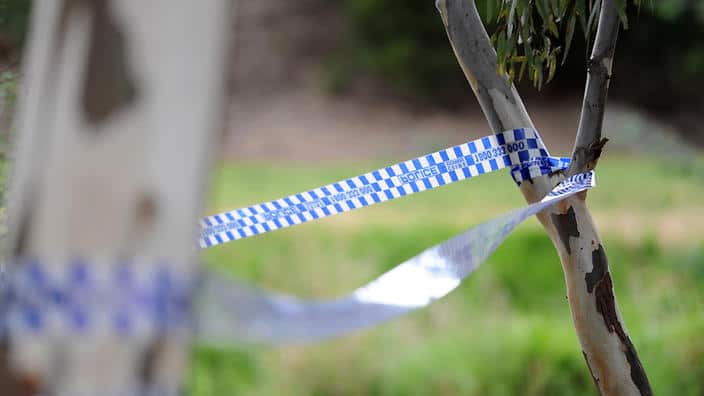 Police tape at the site where police recovered the body of a 15-month-old girl who was found in Darebin creek at Preston on Sunday after being abducted in Heidelberg West, Melbourne, Monday, April 11, 2016.(AAP Image/Joe Castro) NO ARCHIVING