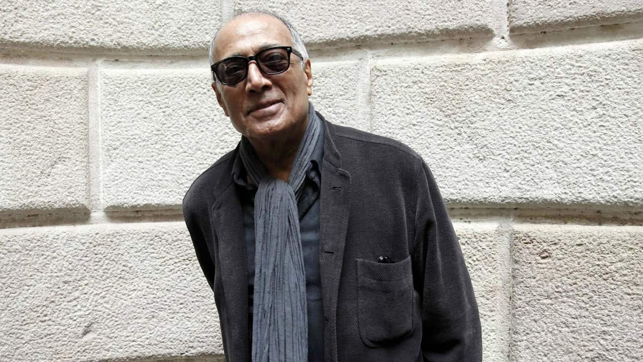 Iranian filmmaker Abbas Kiarostami smiling during an interview wih Spanish international press agency Agencia EFE in Barcelona, Spain.