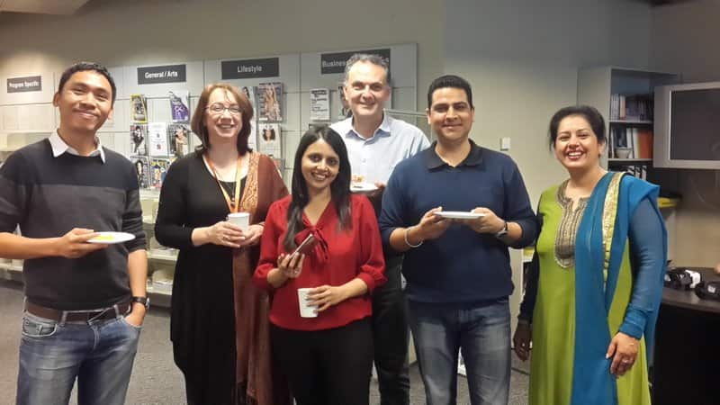 SBS staff from different language programs celebrating Diwali in Melbourne.