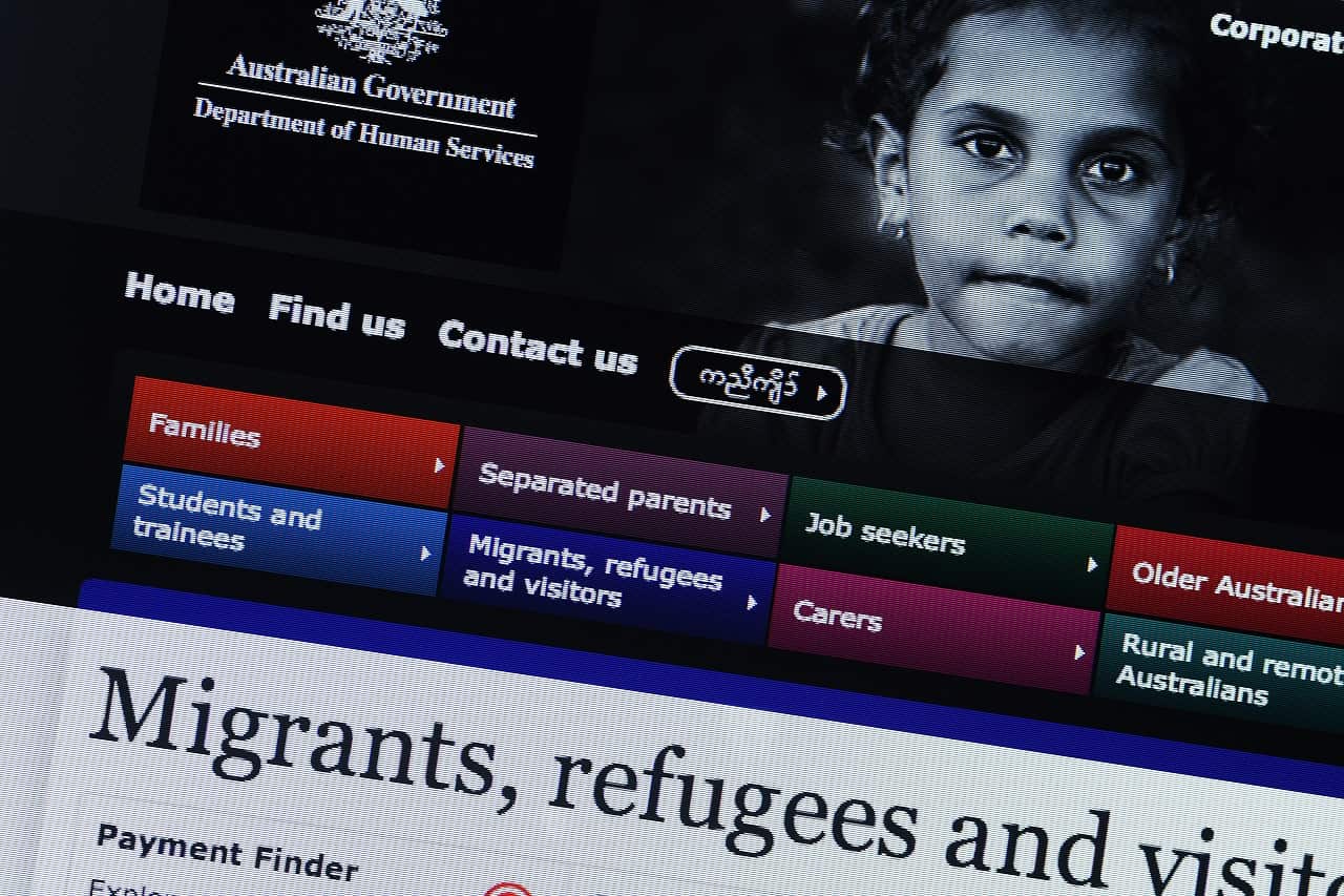 The Australian Government's Department of Human Services website.