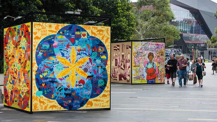 More than 300 young migrants took part in the Harmony Art Collective exhibition.