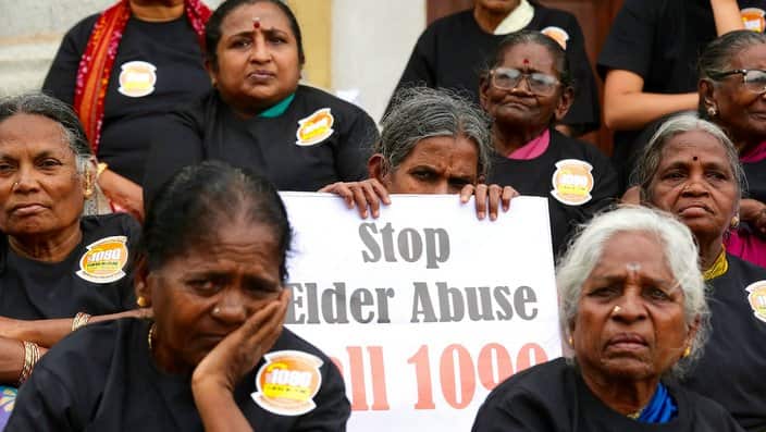 A demonstration on the occasion of World Elder Abuse Awareness Day