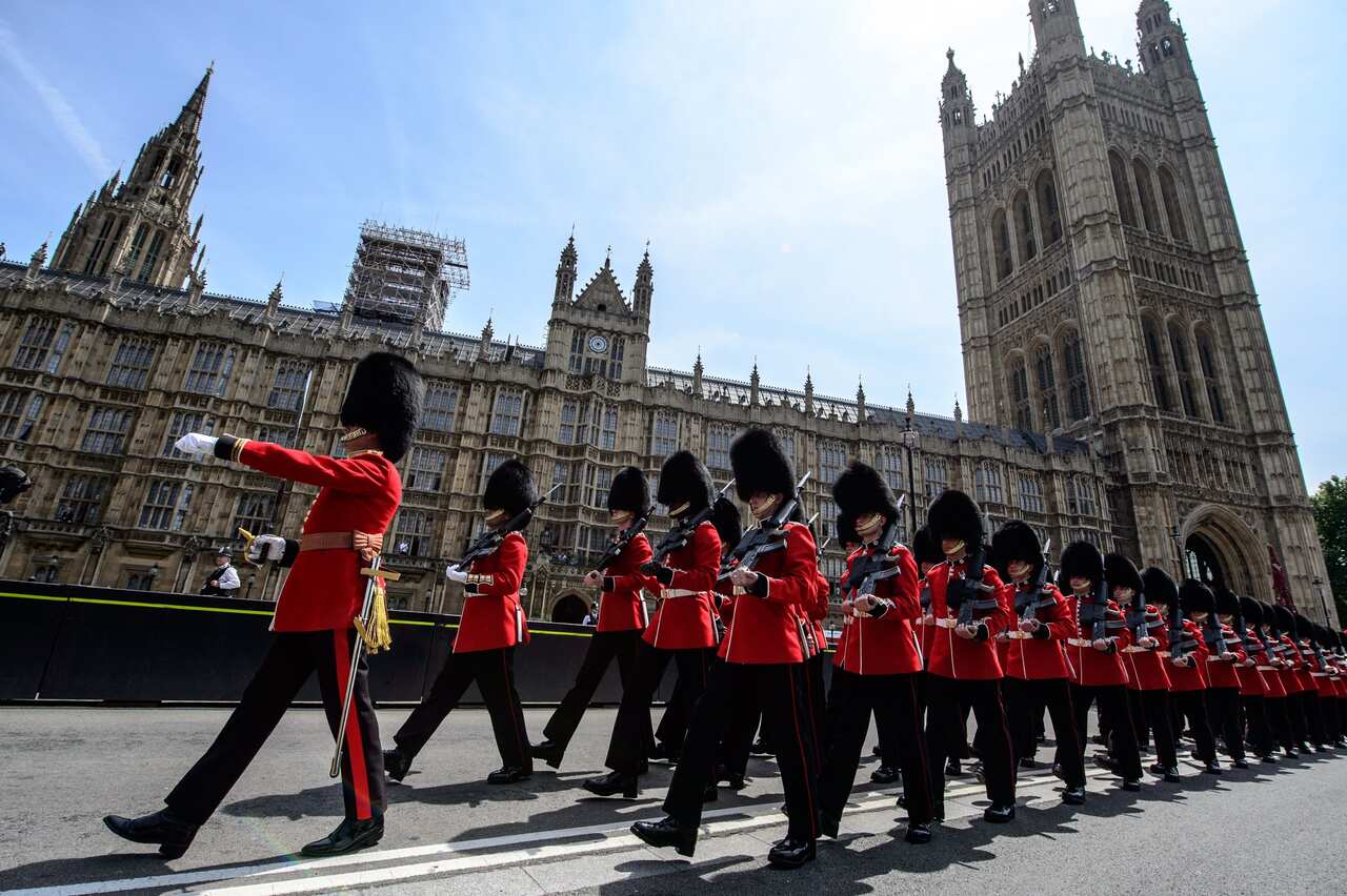 1st Battalion Coldstream Guards provided a Guard of Honour of 96 Rank and File, prior the Queen's speech to open Parliament, London, Britain, 21 June 2017.