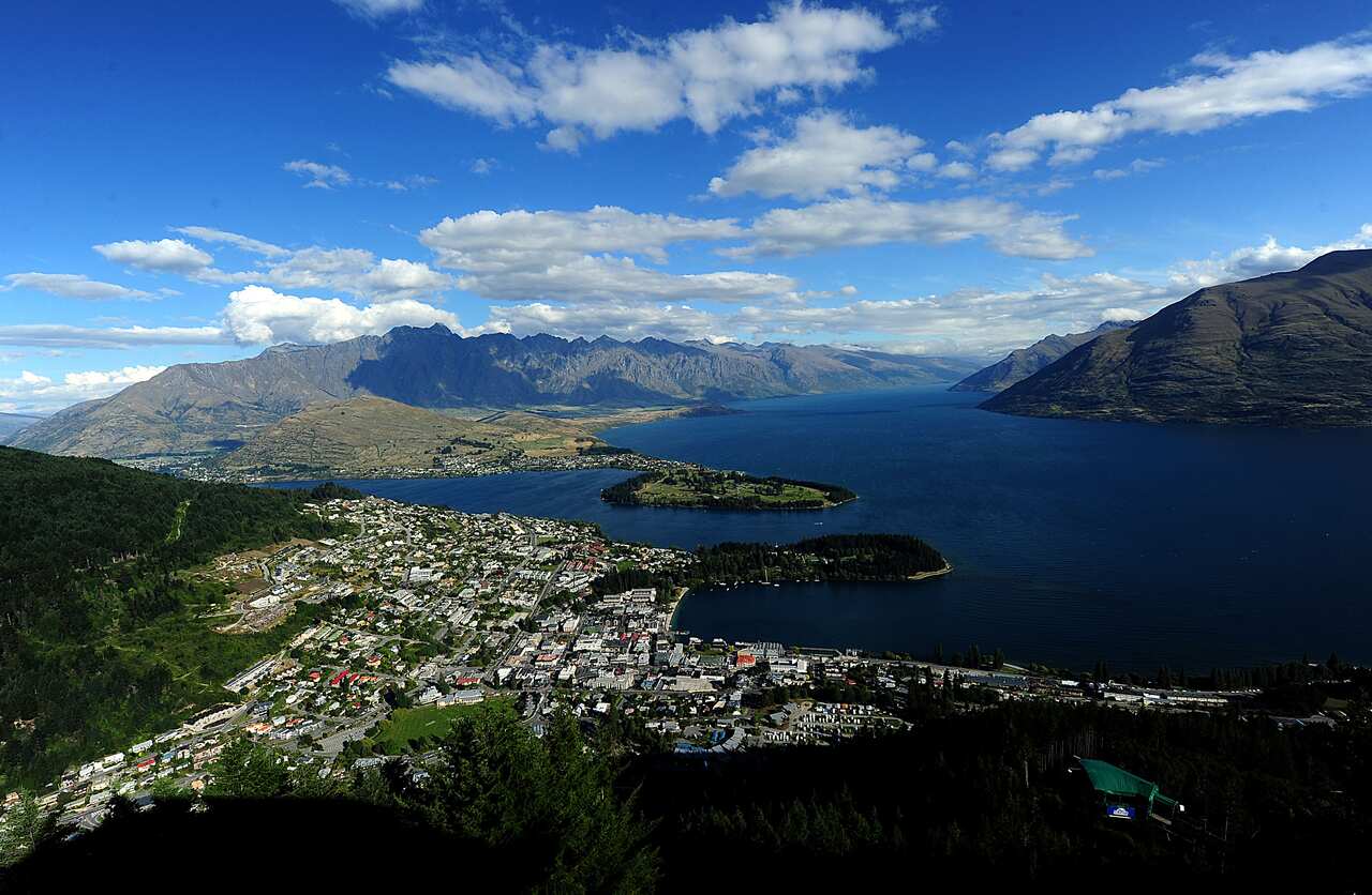 A general view of Queenstown, New Zealand on the South Island.
