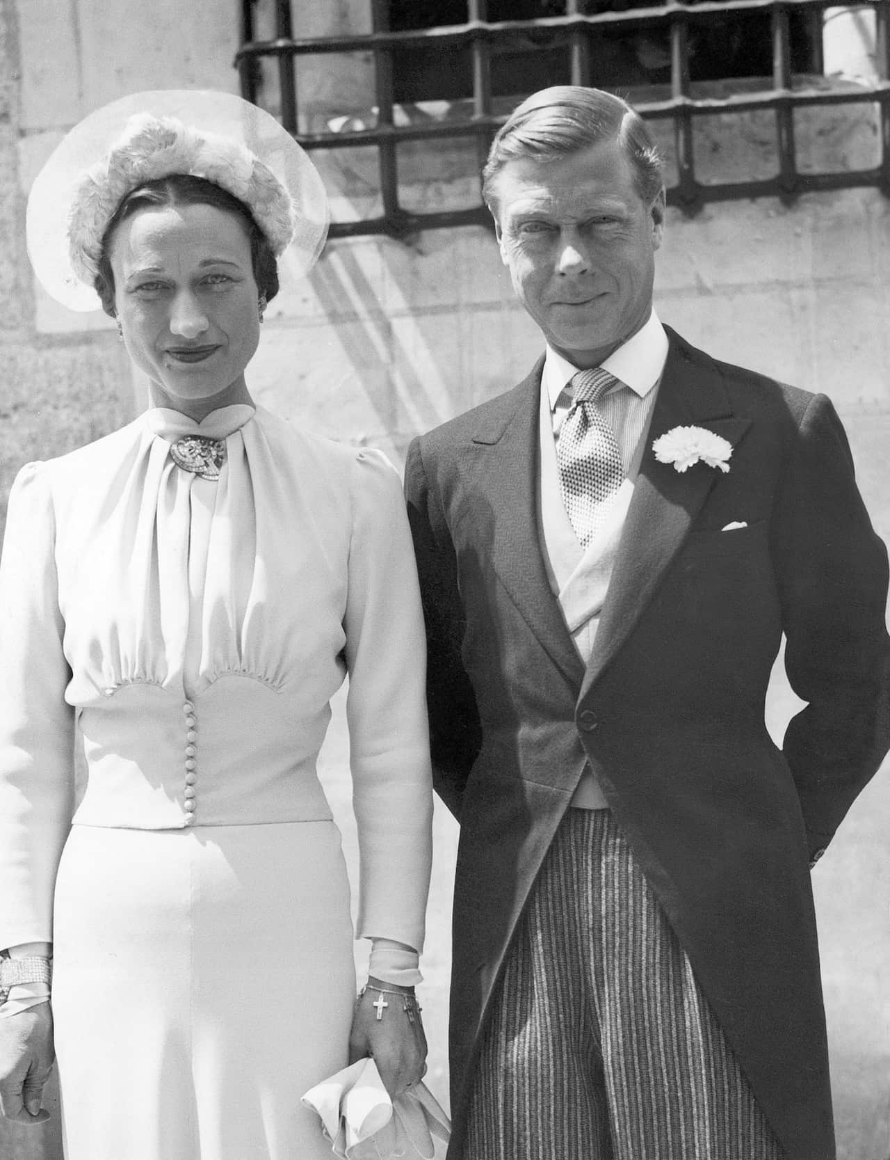 Edward VIII, former King of England, now Duke of Windsor and his bride, Bessie Wallis Warfield Simpson, circa 1937.