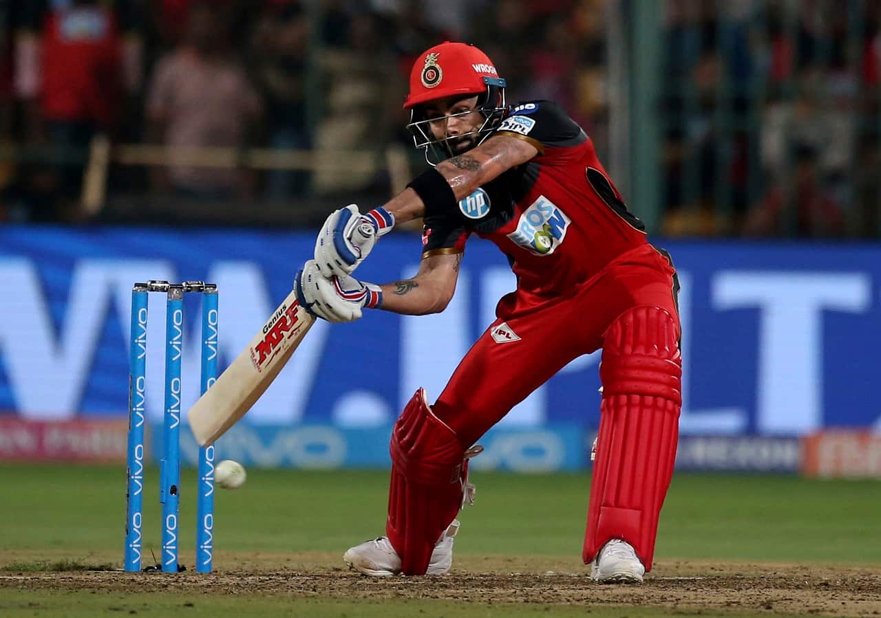 Royal Challengers Bangalore captain Virat Kohli during the VIVO IPL Twenty20 match against Kolkata Knight Riders in Bangalore, India, Sunday April 29, 2018.