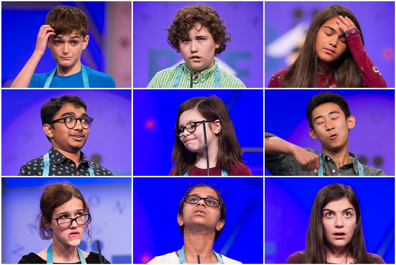 Students compete in the Scripps National Spelling Bee in Oxon Hill, Md., on May 29-30, 2018. 