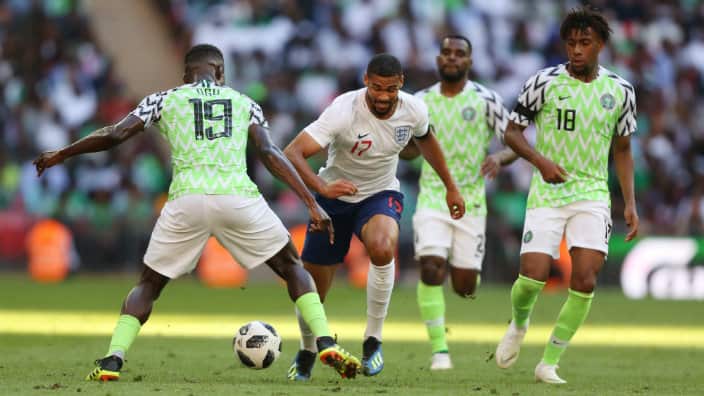Players of Nigeria in action.