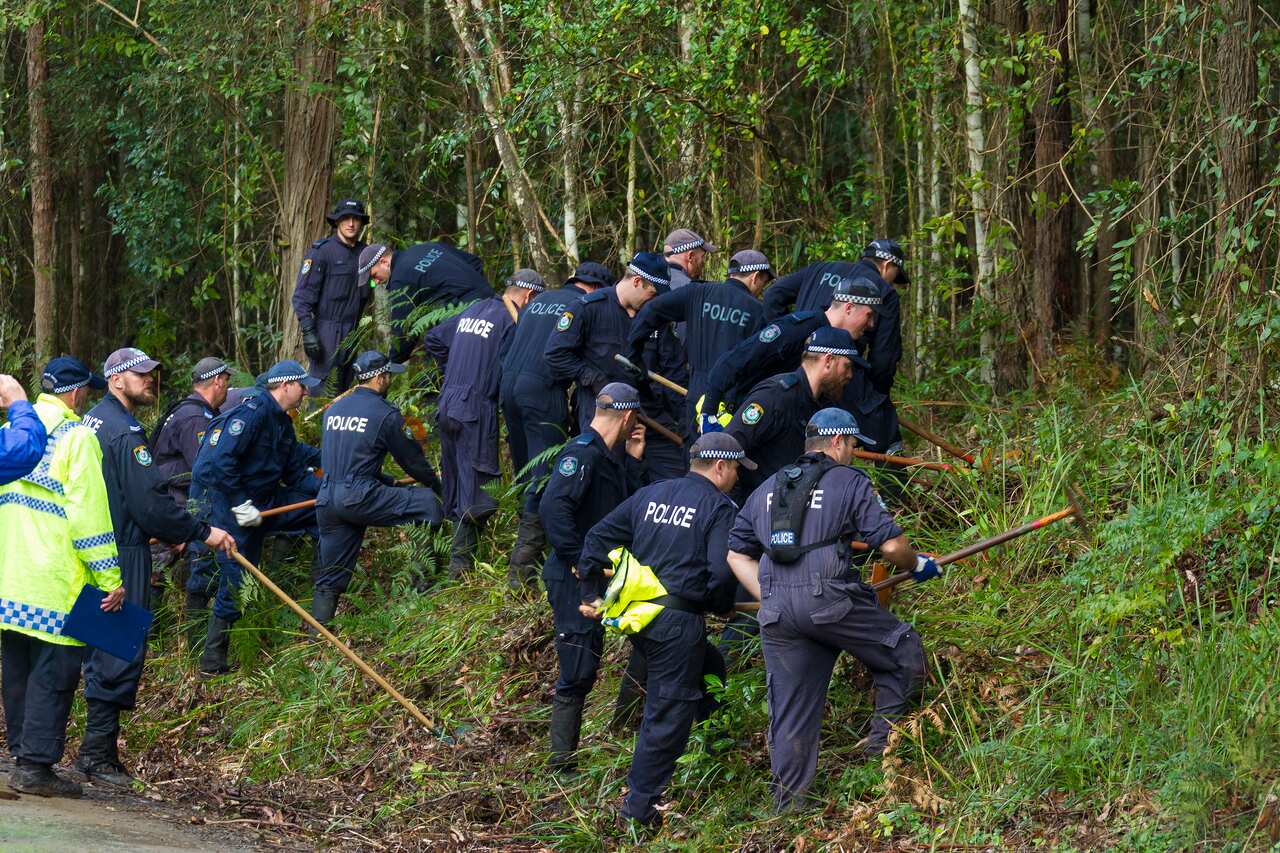 NSW Police search bushland at Batar Creek in NSW, Wednesday, June 27, 2018. Search teams looking for evidence in the William Tyrrell case have moved to a new area of NSW bushland, about four kilometres from where the three-year-old boy was last seen nearl