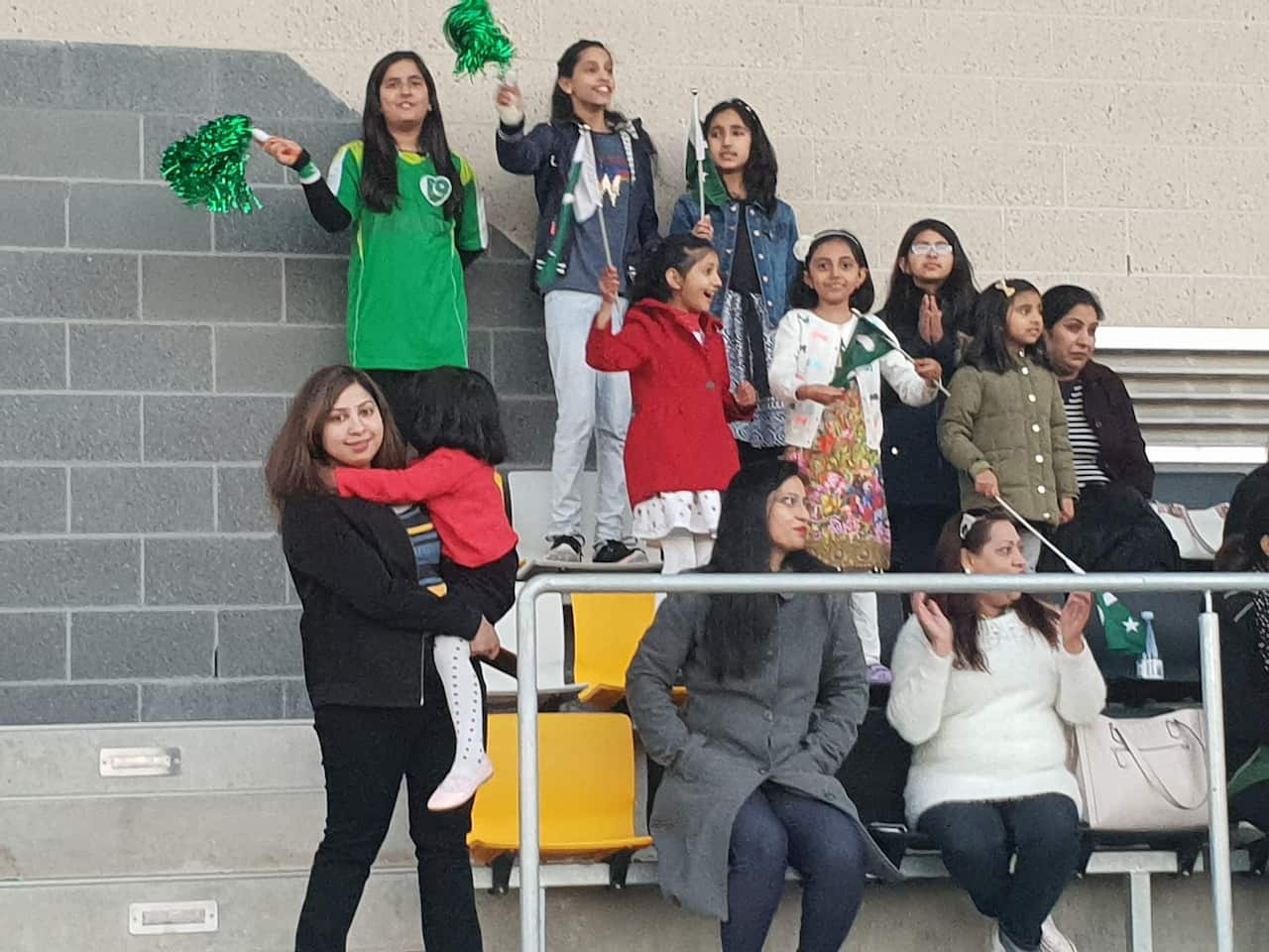 Pakistani supporters cheering their team