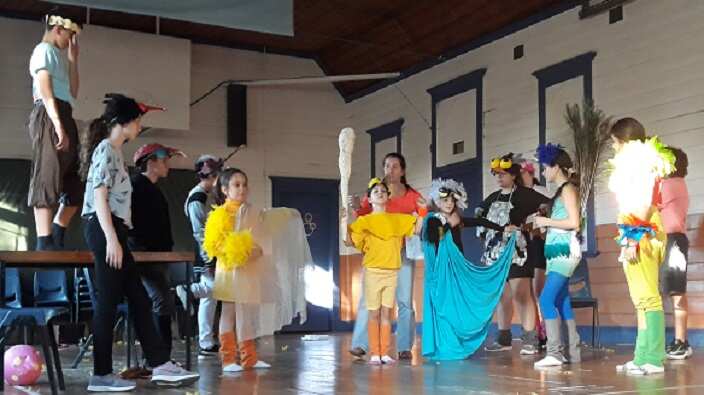 From the rehearsals of Ancient Greek playwright Aristophanes's "The Birds" comedy