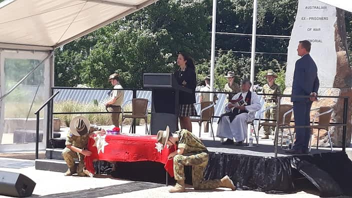 Greek Australian student Krystalia Triandafillidis from Ballaral Grammar School performs Lachlan Irvine's poem "Missing".