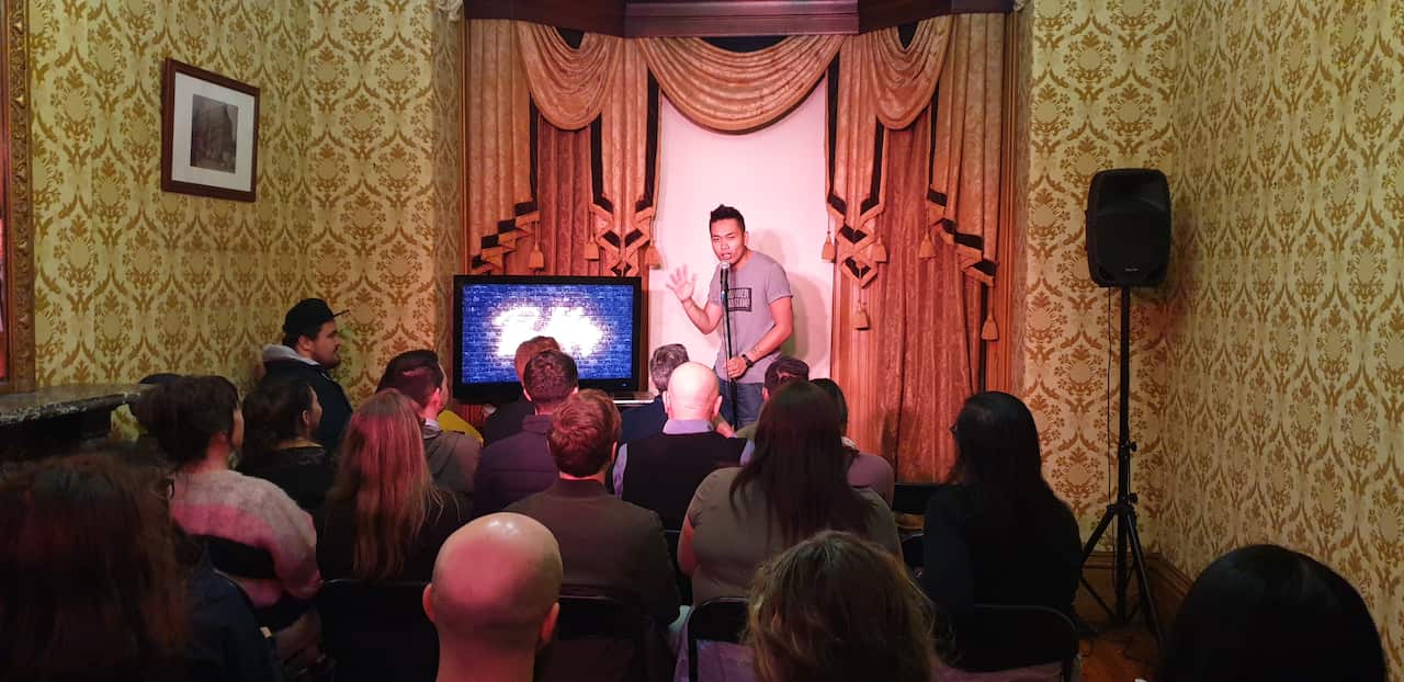 James Roque on stage