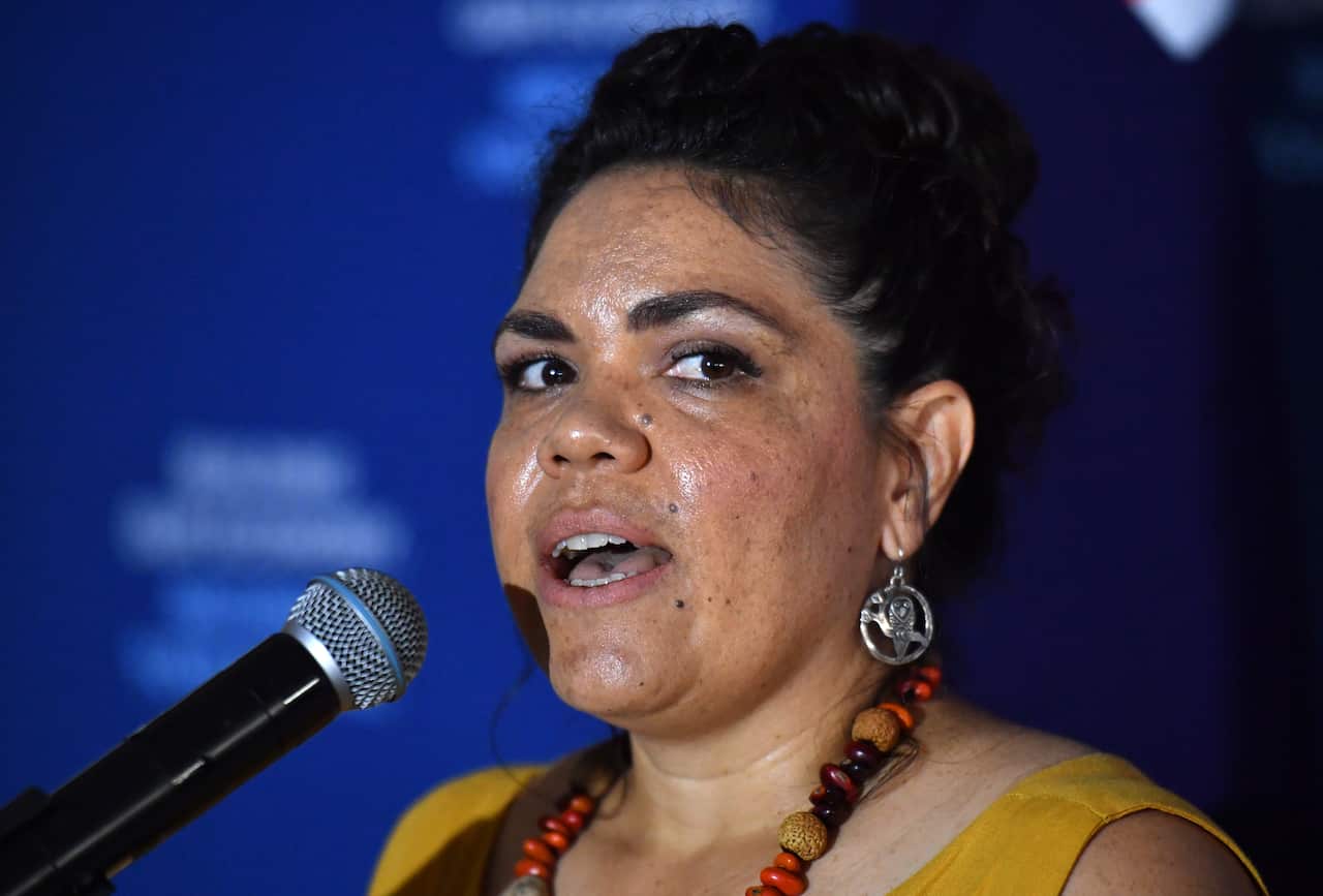 Liberal candidate for Lingiari Jacinta Price at a business breakfast at the H on Smith Hotel in Darwin, Wednesday, April 24, 2019. (AAP Image/Mick Tsikas) NO ARCHIVING
