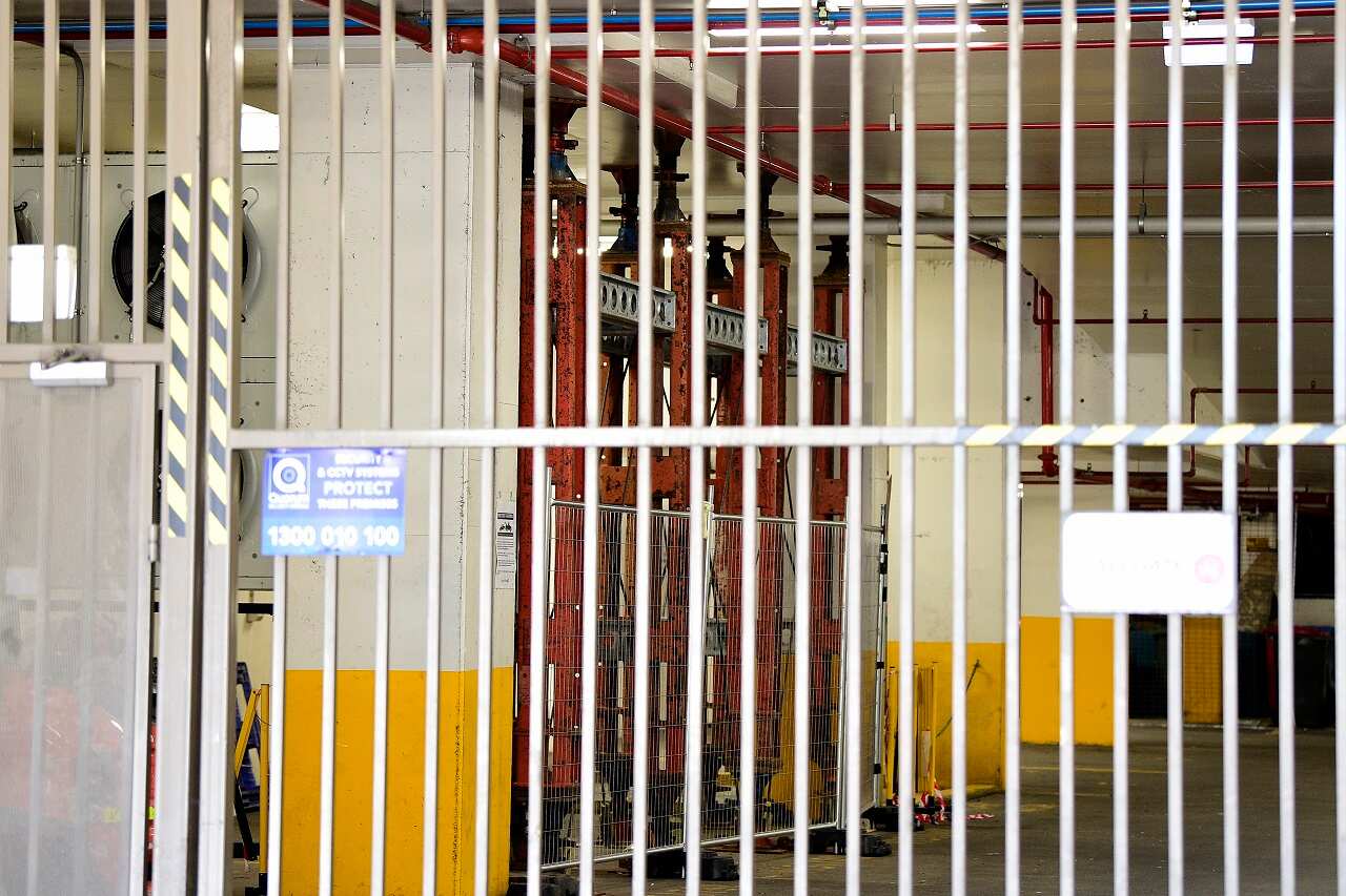 Structural support is seen in the basement of the  Mascot Towers  in Mascot, Sydney, Saturday, June 15, 2019.