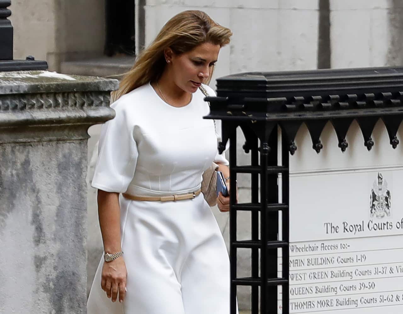 Princess Haya Bint al-Hussein leaves The High Court in London, Tuesday, July 30, 2019.