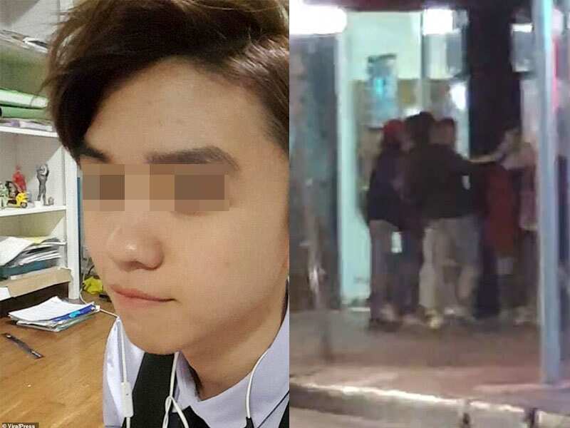 Mr Sheng tried to intervene and he was punched in the face while the men hurled racist slurs at him and told the couple to 'get the f**k out of my country'