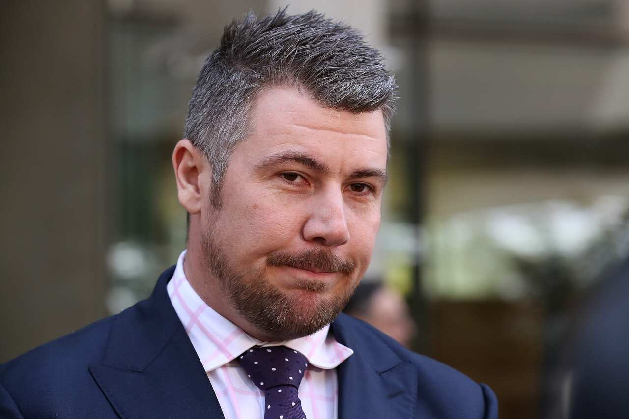 Shaune Irving, Defense solicitor for Sterling Free, leaves the Brisbane District Court in Brisbane, Tuesday, October 8, 2019.