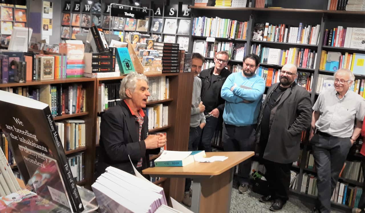 Greek Australian poet π.ο (Pi.O.) during the "Heide"presentation in Melbourne. 