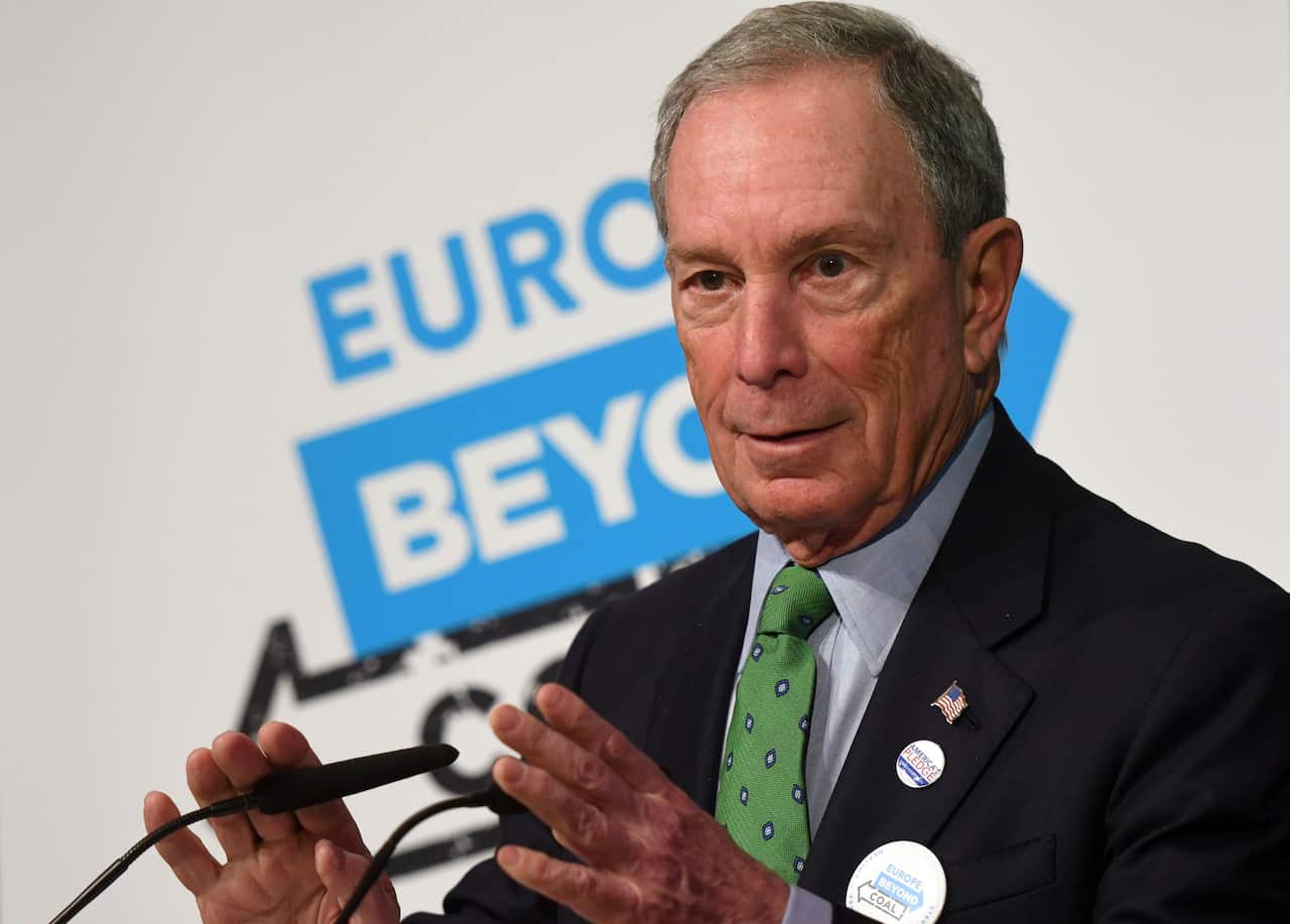 Former New York mayor Michael Bloomberg speaks at an event during the World Climate Conference in Bonn. 