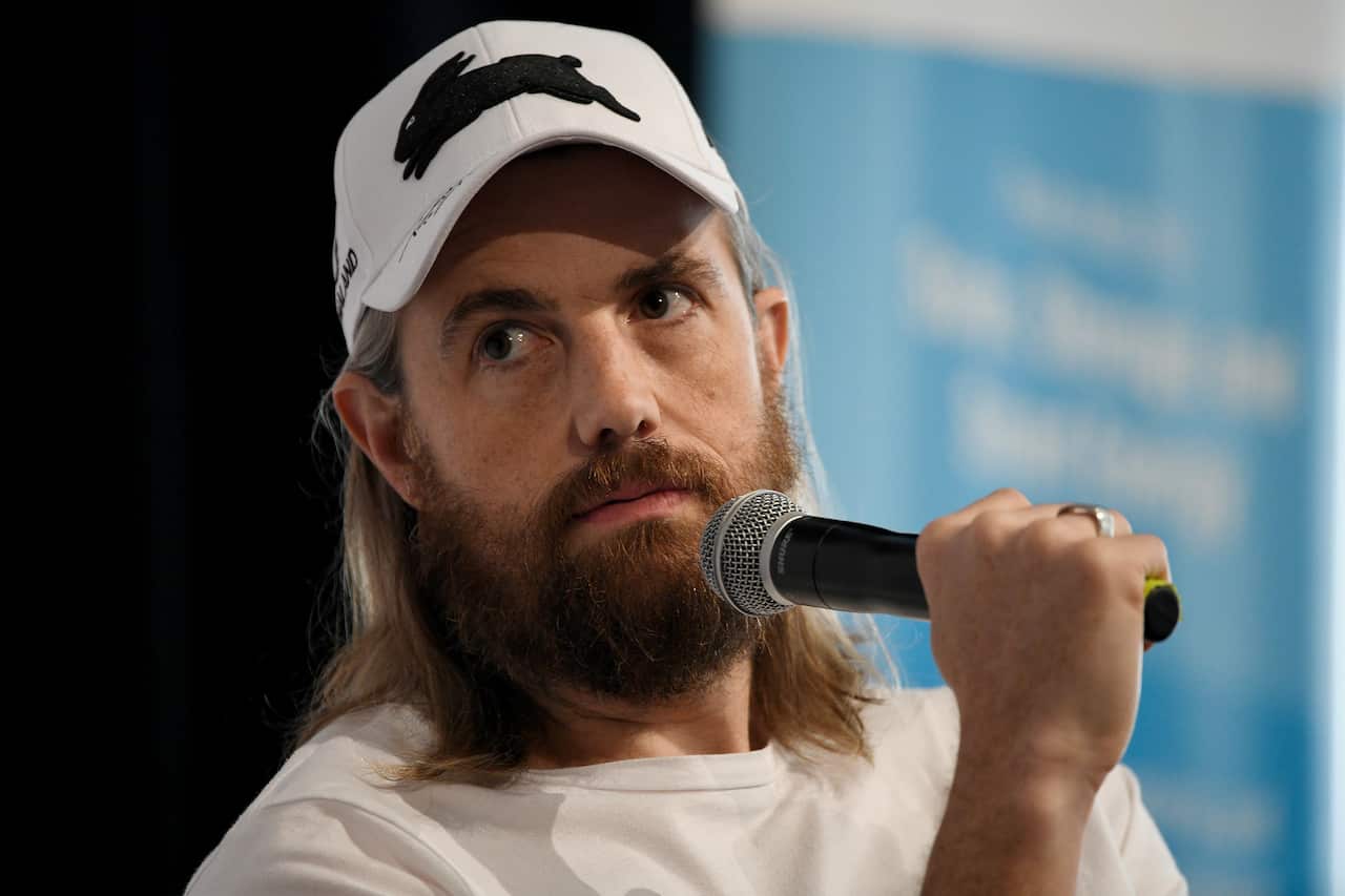 Co-Founder and CO-CEO of Atlassian, Mike Cannon-Brookes speaks during the National Smart Energy Summit at the Hilton Hotel in Sydney, Tuesday, December 10, 2019. (AAP Image/Bianca De Marchi) NO ARCHIVING