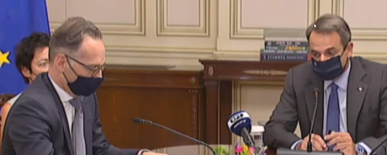 Greek PM K. Mitsotakis with German FM H. Maas