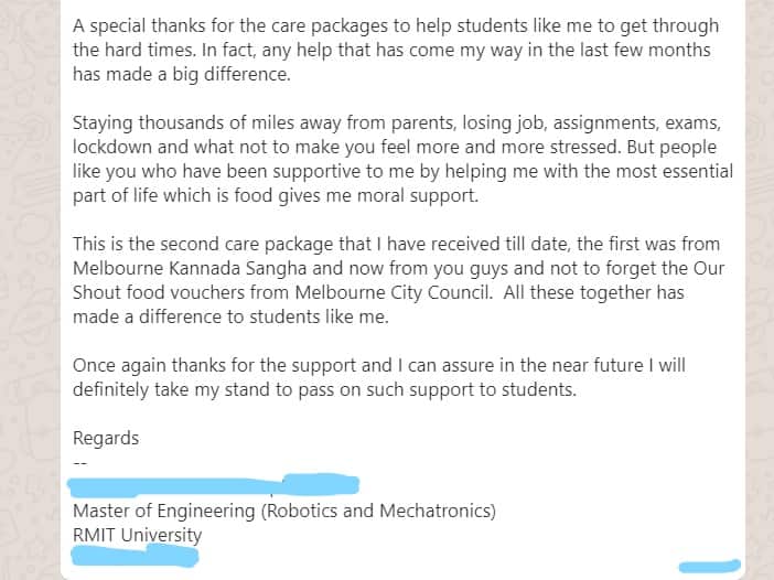 Many community members sent message of thanks