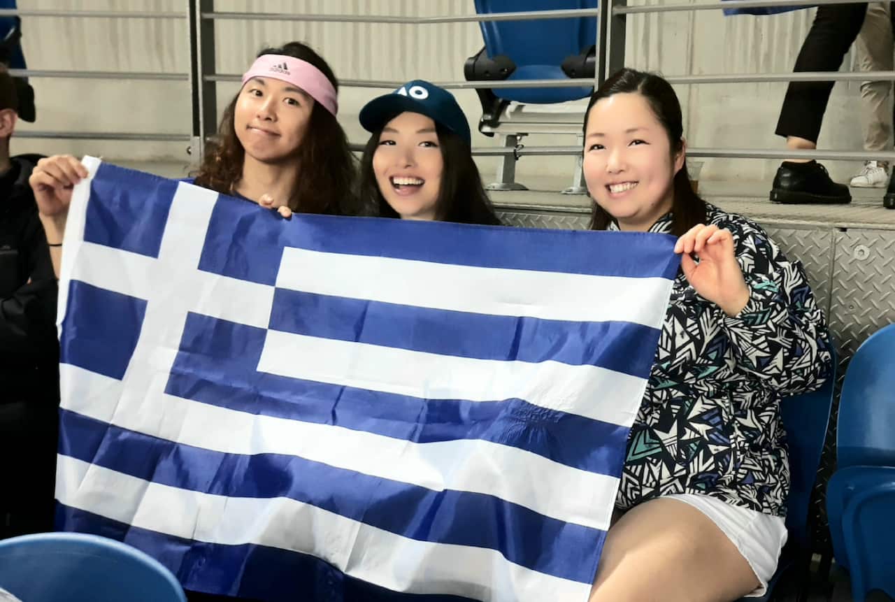 Tsitsipas' fans at Margaret Court Arena.