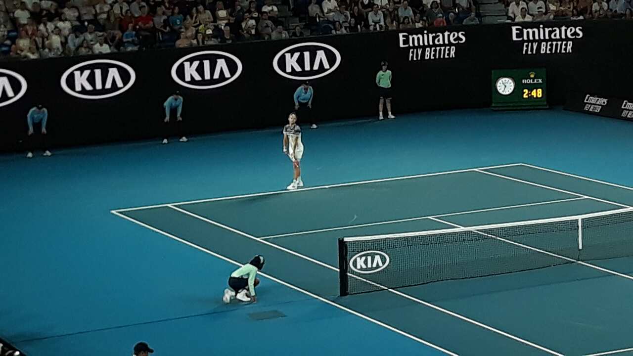 At Melbourne's Rod Laver Arena. 