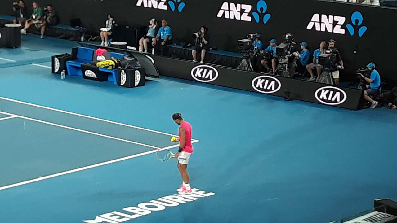 At Melbourne's Rod Laver Arena. 