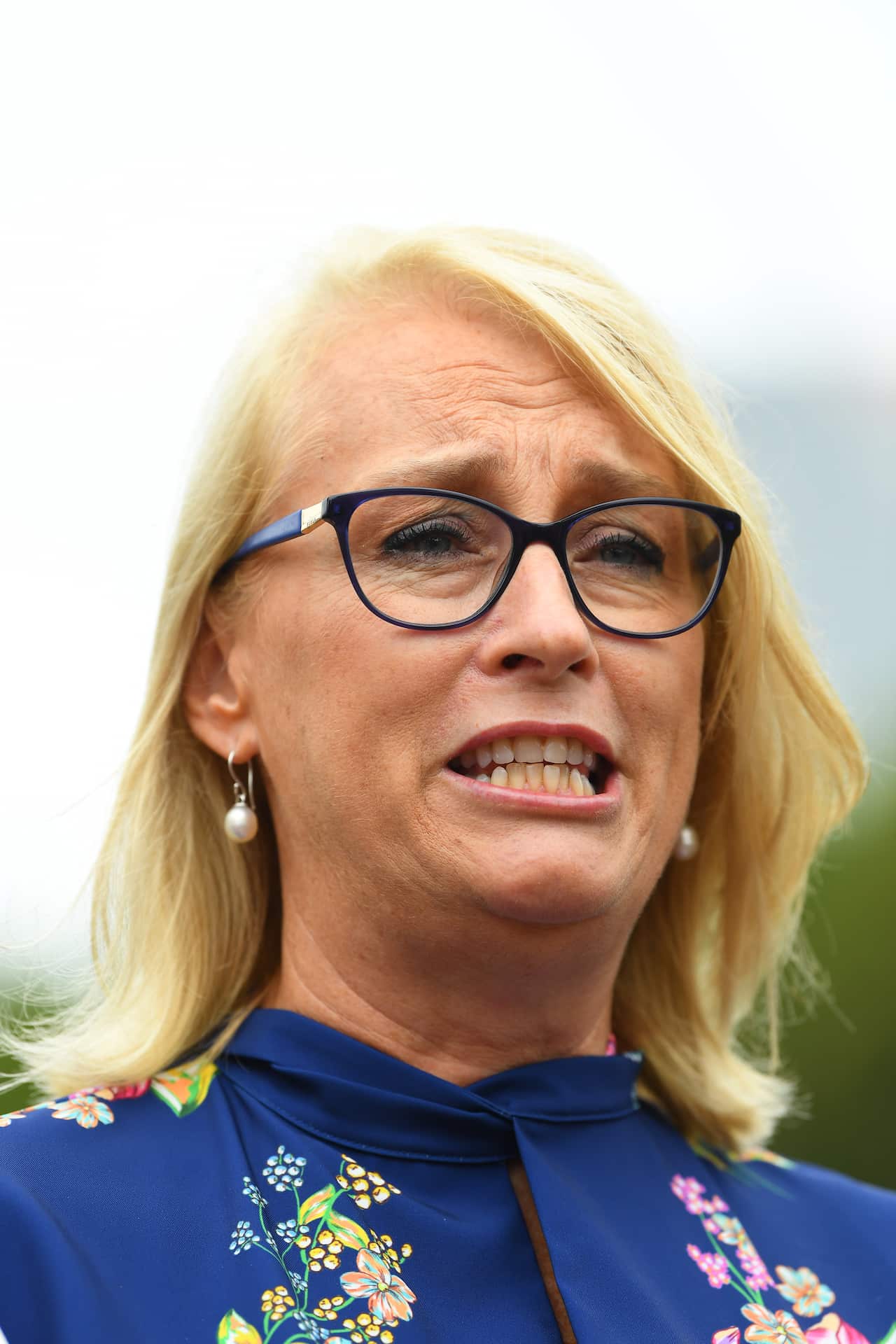 Lord Mayor of Melbourne Sally Capp speaks to media during a preview of the 66th annual Moomba Festival in Melbourne, Wednesday, February 12, 2020. (AAP Image/James Ross) NO ARCHIVING