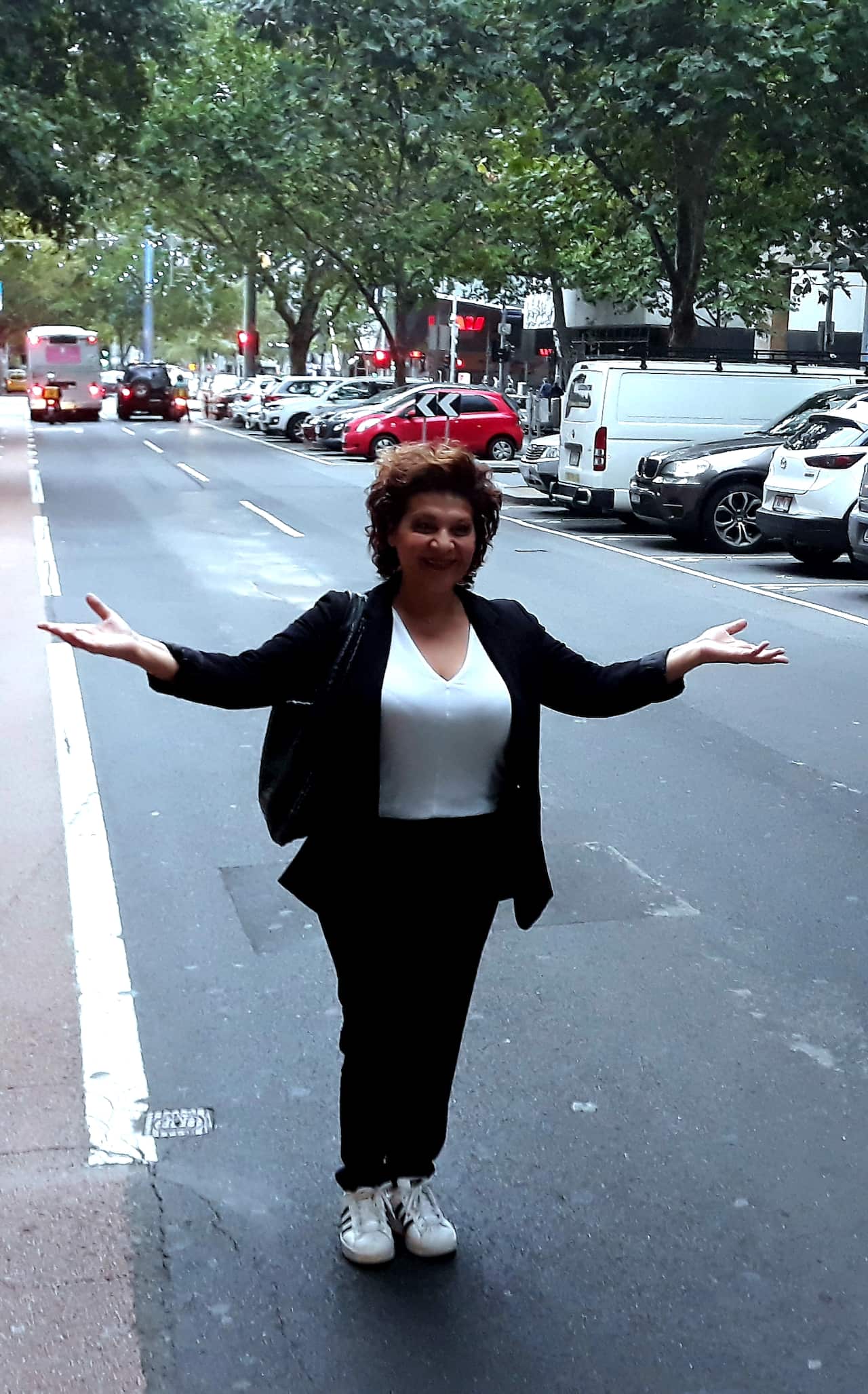 Greek singer Giota Negka in Melbourne's Lonsdale Street.
