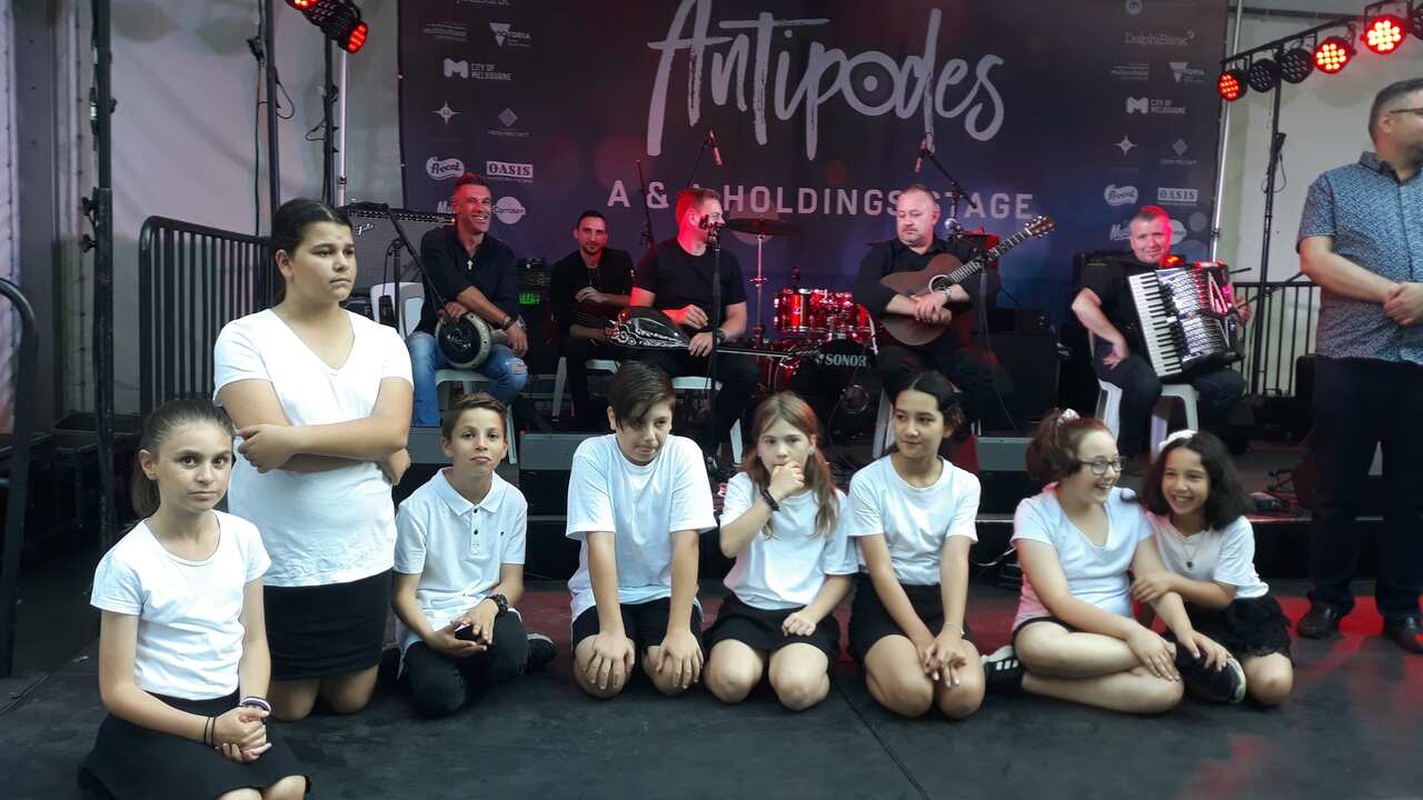 At the SBS Greek live broadcast stage.