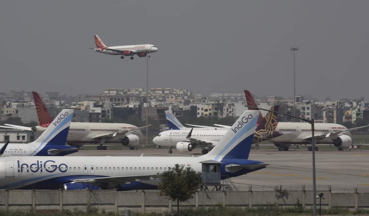 IGI airport, Terminal 3, on March 24, 2020 in New Delhi, India.