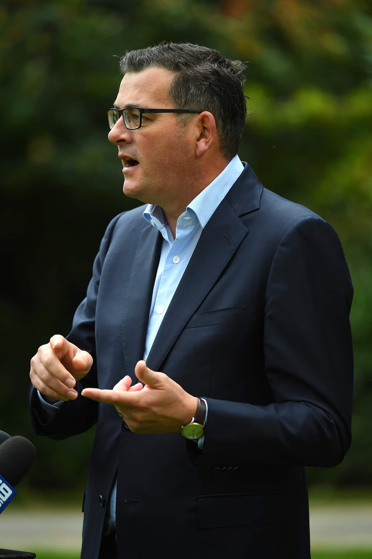 Victorian Premier Daniel Andrews addresses the media during a press conference in Melbourne.