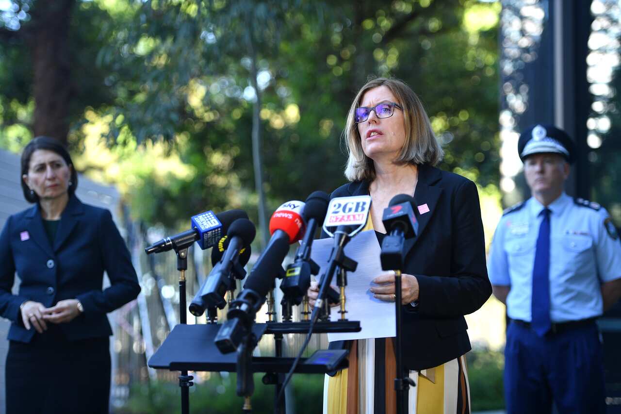 NSW Chief Medical officer Dr Kerry Chant addresses media during a press conference in Sydney, Friday, April 24, 2020. (AAP Image/Dan Himbrechts) NO ARCHIVING
