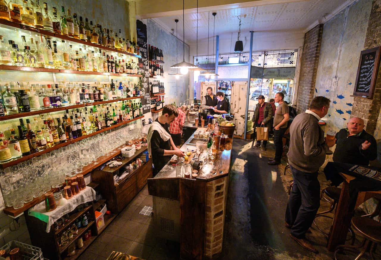 Customers dining in at the Rio, Summer Hill, Sydney, as NSW's COVID-19 restrictions ease. (AAP Image/James Gourley) 
