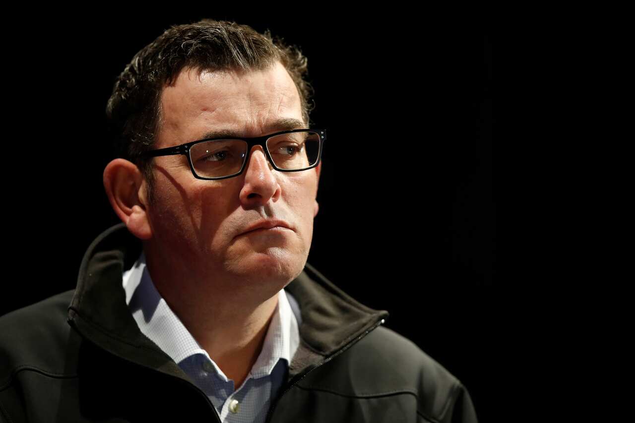 Victorian Premier Daniel Andrews looks on during a press conference in Melbourne, Sunday, July 12, 2020. Victoria has recorded 273 new cases of coronavirus and another death. (AAP Image/Daniel Pockett) NO ARCHIVING