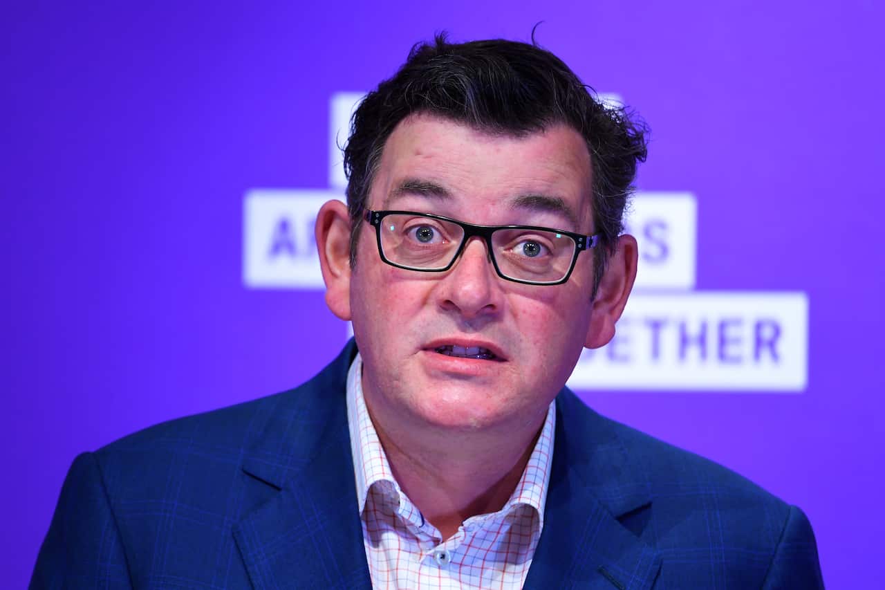 Victorian Premier Daniel Andrews addresses the media during a press conference in Melbourne, Friday, September 25, 2020. Victoria has recorded 14 new cases of coronavirus and 8 deaths in the past 24 hours. (AAP Image/James Ross) NO ARCHIVING
