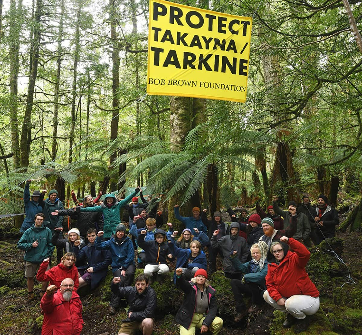 A group of environmentalists camp our in the Tarkine in October 2020