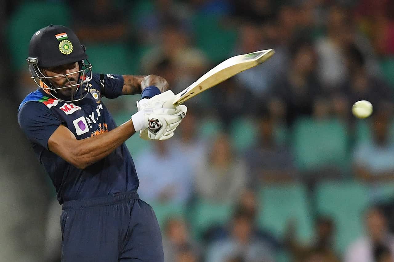Hardik Pandya of India during the first ODI cricket match between Australia and India at the SCG in Sydney, Friday, November 27, 2020.